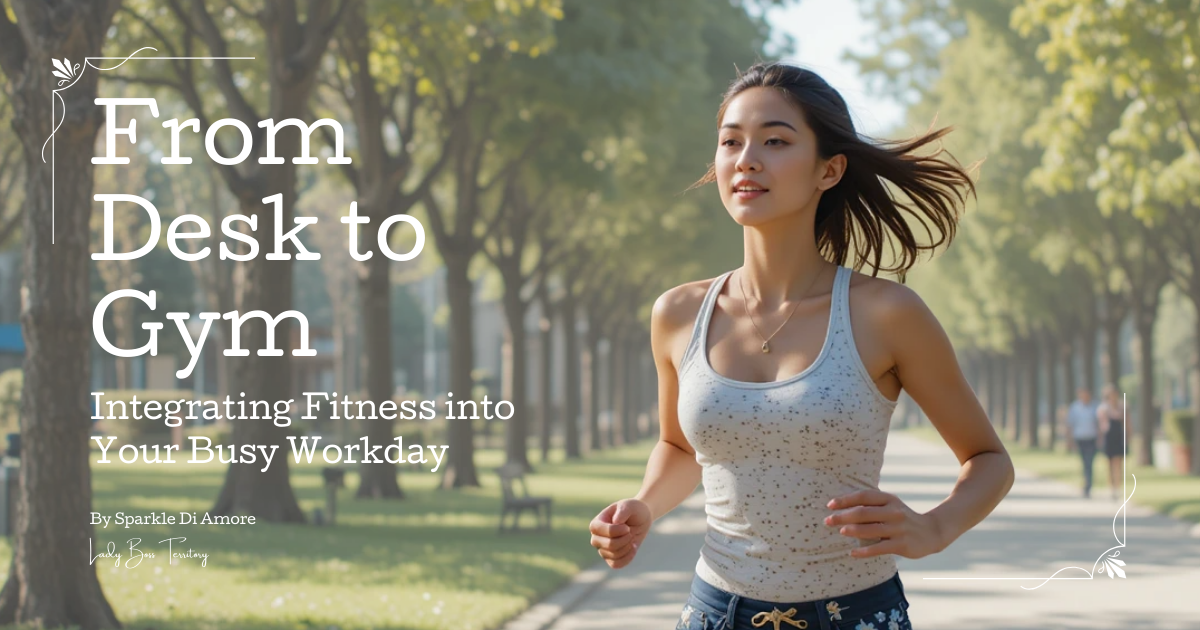 From Desk to Gym - How Busy Women Can Integrate Fitness into Their Workday | Woman jogging outdoors, balancing work and wellness.