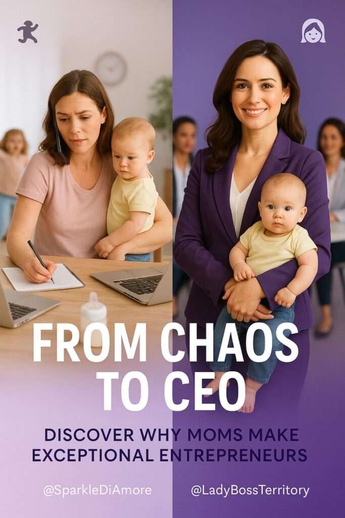 Transformation of a mom from overwhelmed at home to confident CEO with baby in arms
