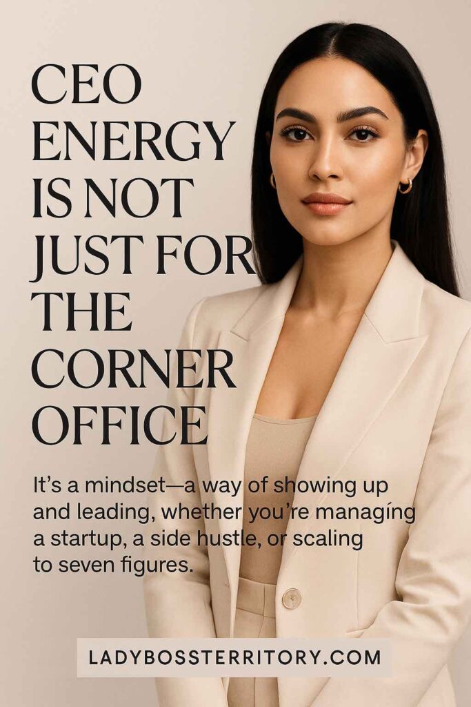 Confident female leader in a cream blazer, representing CEO energy and a mindset for women entrepreneurs.