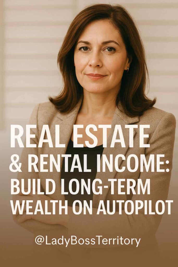 Professional woman discussing real estate and rental income as strategies for building long-term wealth with passive income.