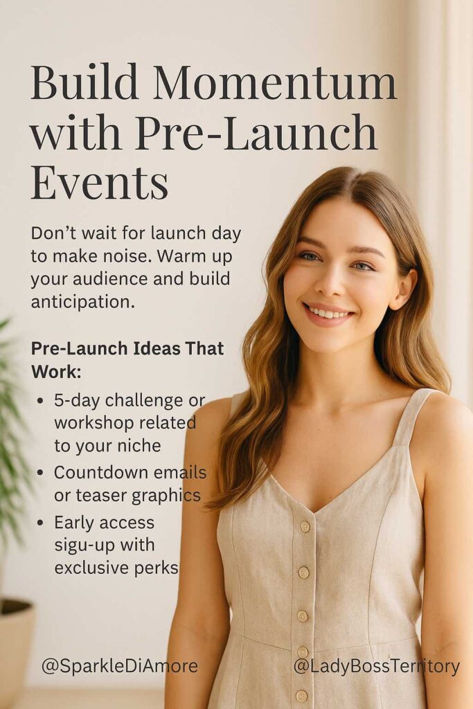 Female entrepreneur planning a pre-launch event to grow audience and build anticipation
