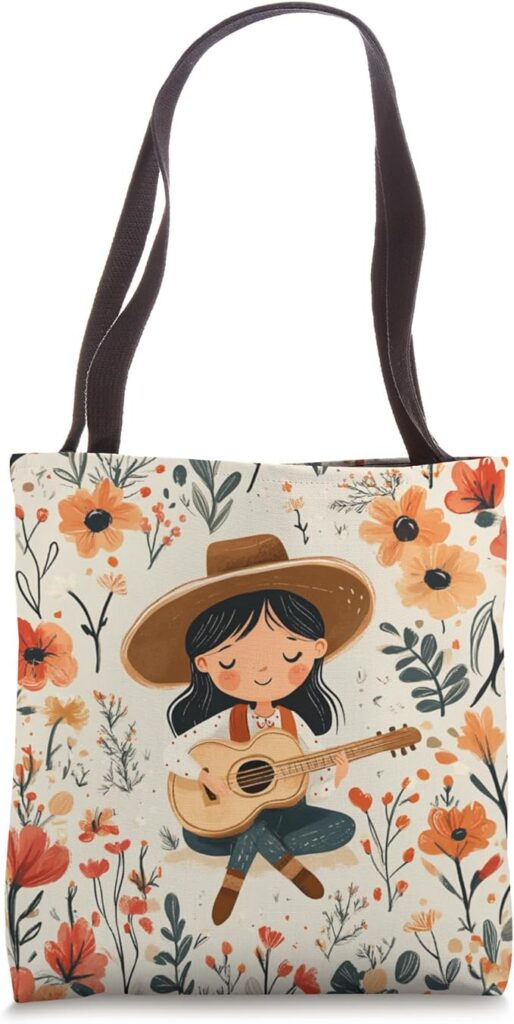 Western heritage tote bag featuring a floral western art illustration symbolizing individuality and confidence